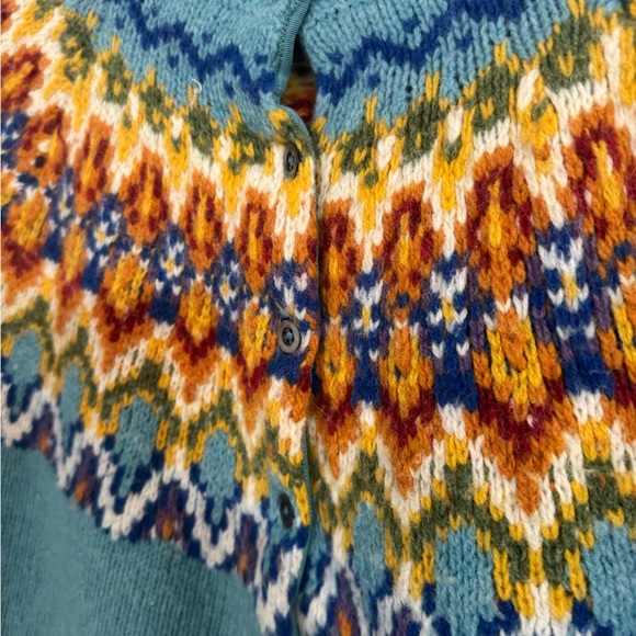 Sundance Blue Fair Isle Cardigan
Lambswool Blend Women's Size X-Large - Picture 7 of 7